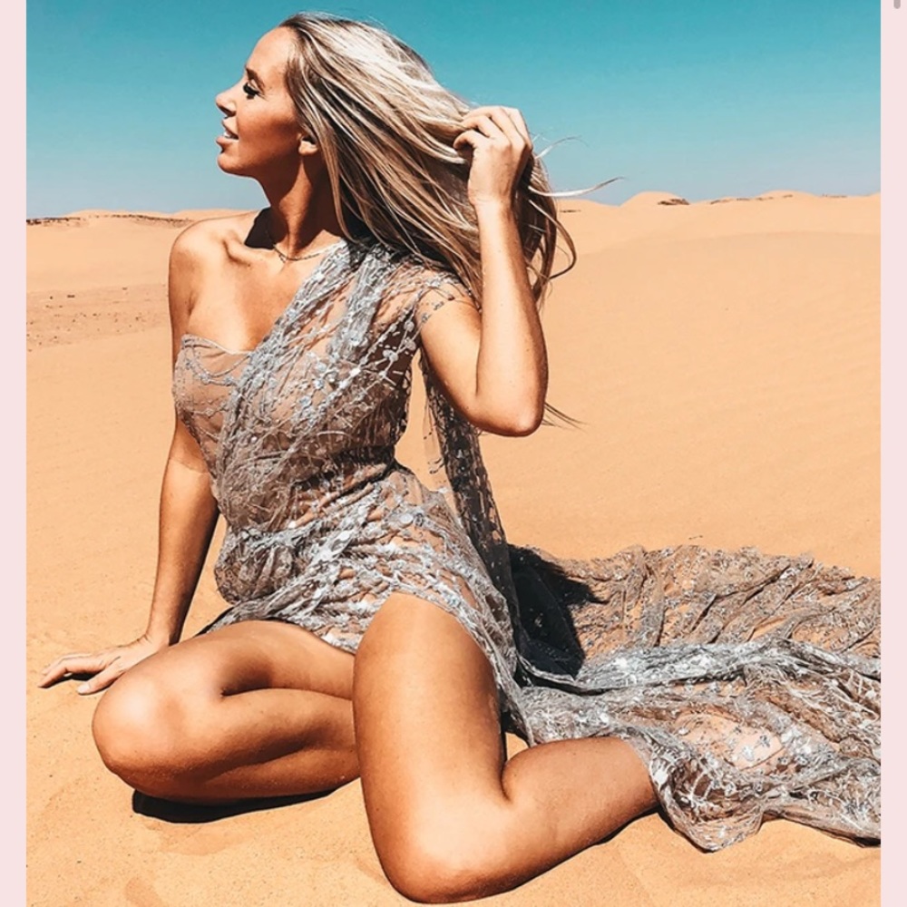 Indie XO Endless Night Silver Sheer Mesh Glitter